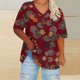 thumbnail image 2 of Camisetas de Verano de las Mujeres con Cuello en V de Manga Corta Impresa, Camiseta Deportiva para Uso Casual Y Diario, 2 of 4