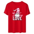 thumbnail image 6 of GaThRRgYP Womens Tops Short Sleeve Prints,Blouse for Women Dressy Casual,Women's Casual Round Neck Short-sleeved Christmas Tree Printed T-shirt Top Red XXXL, 6 of 6