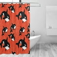 thumbnail image 2 of Coolnut Modern Dolphin Pattern Bath Shower Curtain Liners 72"x72", Polyester Waterproof Bath Curtains with Hooks for Bathroom Decoration, 2 of 5