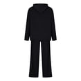 thumbnail image 4 of Sudadera Conjunto a juego de 2 piezas para mujer, sudadera con capucha tejida a la moda, pantalón, traje deportivo, trajes para correr Cgtredaw Negro S para Mujer, 4 of 7
