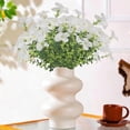 thumbnail image 5 of Cififendec Simulation Flowers Plastic Flowers Fake Silk Colorful Flower Bouquet Outdoor Autumn Decoration Realistic UV Outside Faux Plants for Garden Porch Home(White), 5 of 5