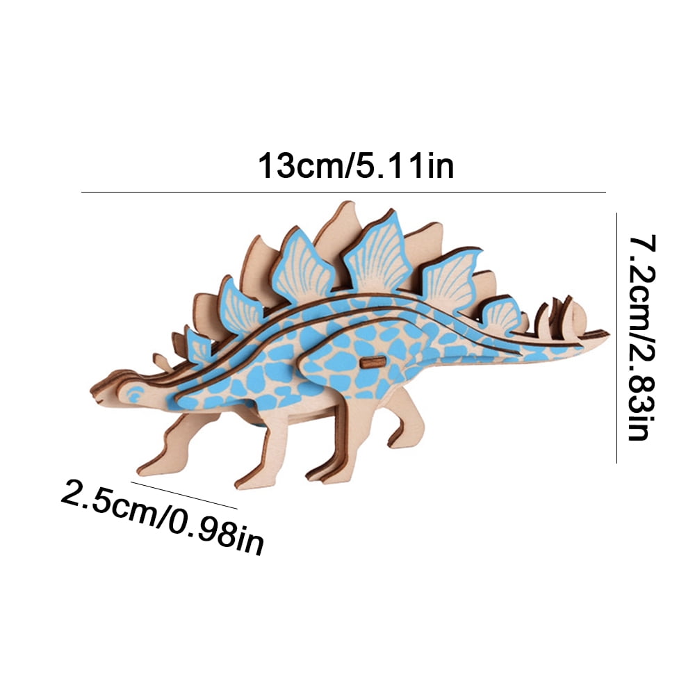 Cocobaby 3D Puzzle Stegosaurus Dinosaur Wood Craft Construction Model ...