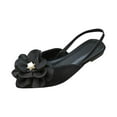 thumbnail image 2 of THDHVS Flat Sandals for Women,Fashion Casual Pointed Flower Spring and Summer Style Slip On Flat Sandals Black, 2 of 5