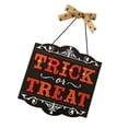 thumbnail image 1 of Colgando Carteles De De Halloween Pared Percha Junta Decoración De Artesanía Suministros Colco signo de truco o trato, 1 of 8