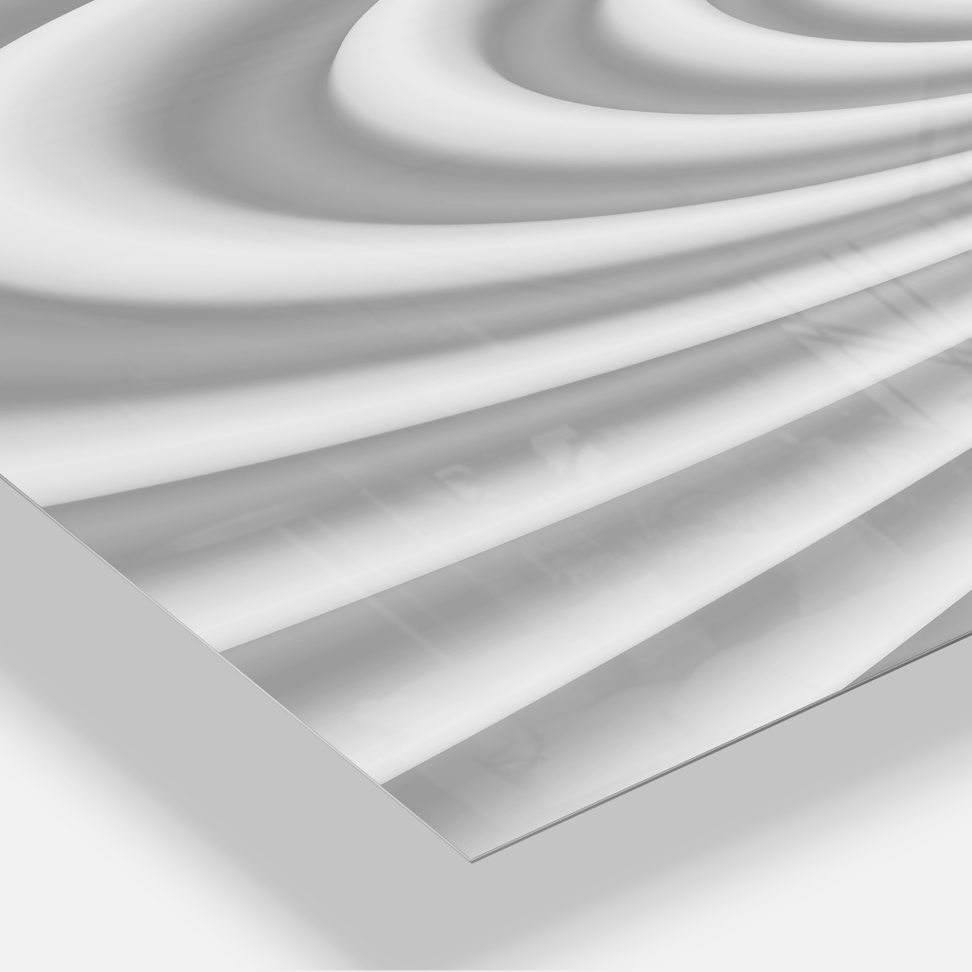 Fractal Rounded White 3D Waves 30 in x 40 in Painting Art Prints, by Designart