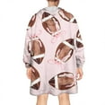 thumbnail image 2 of Pink Footballs with Bows Pattern Wearable Oversized Blanket,Wearable Blanket Hoodie for Adults,Cozy Hooded Blankets with Super Pockets,Super Warm Fuzzy Pullover for Women & Men, 2 of 6