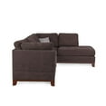 thumbnail image 4 of Poundex 3 Piece Fabric Sectional Sofa Set with Ottoman in Dark Coffee, 4 of 7