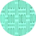 thumbnail image 1 of Ahgly Company Indoor Round Solid Turquoise Blue Modern Area Rugs, 4' Round, 1 of 4