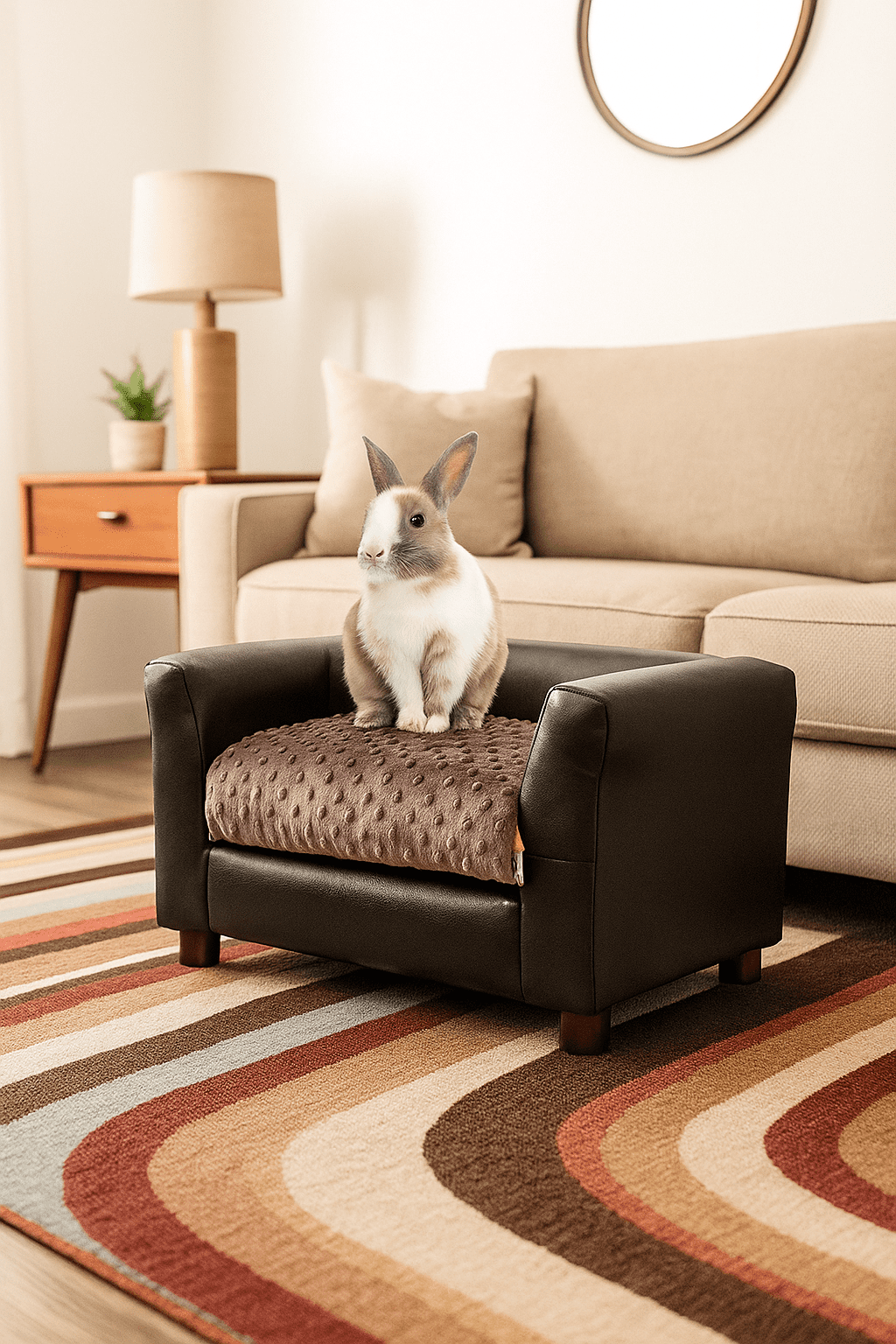 Keet Fluffly Deluxe Pet Bed Sofa Charcoal Small