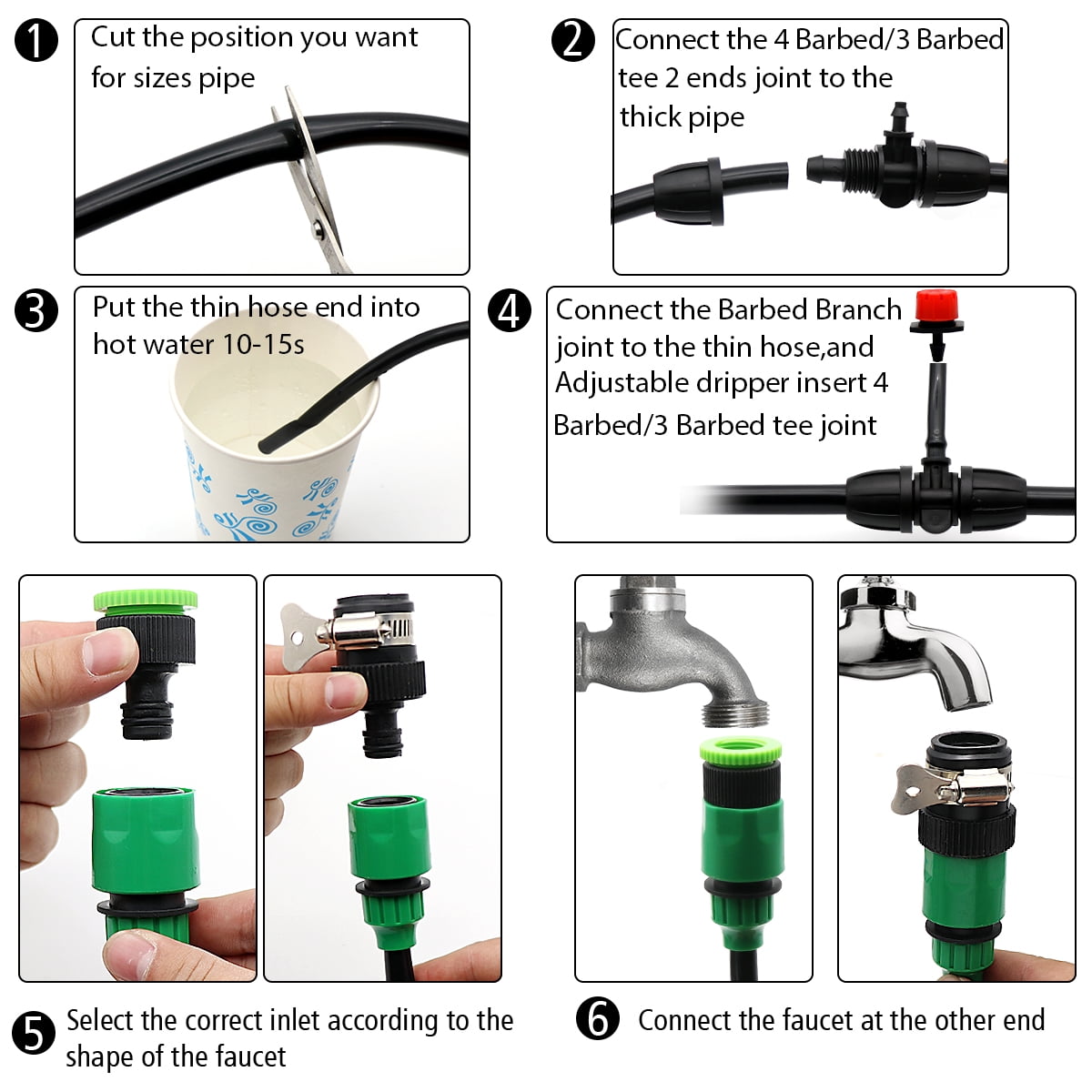 Budiwati Drip Irrigation Kits, 165pcs Automatic Drip Irrigation System with 1/4 Drip Irrigation Tubing for Outdoor Plants, Garden Misting Plant Watering System for Yard, Lawn, Patio,Raised Bed