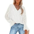 thumbnail image 1 of Ichuanyi liquidación de la moda femenina linterna en v alglana de cuello en v estampado de la camisa casual de la camisa casual ICHUANYI WER202308240640, 1 of 6