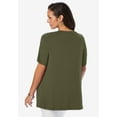 thumbnail image 2 of Jessica London Women's Plus Size Stretch Knit V-Neck Swing Tunic, 2 of 3