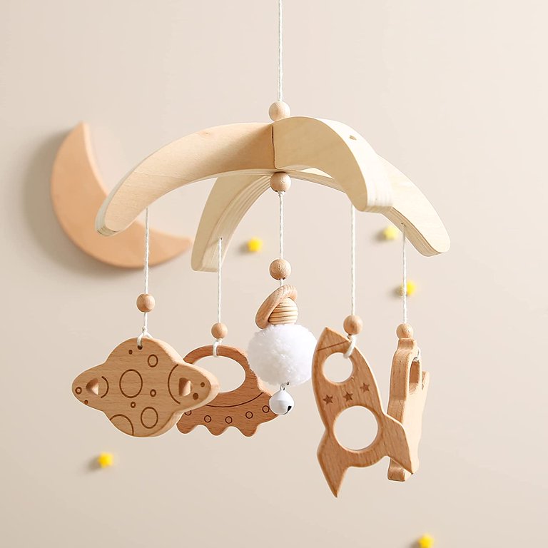 Space Nursery Mobile - Crib Mobile for Babies - Wooden Baby Mobile