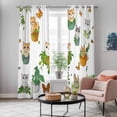thumbnail image 5 of Cute Cartoon Kitchen Curtains 96 Inch Length, Cat Butterfly Spring Floral Botanical Grommet Top Bedroom Living Room Curtains, Light Filtering Cafe Curtain Drapes 2 Panels Set 104''x96'', 5 of 9