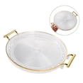 thumbnail image 6 of ETHZZLE Clear Plastic Serving Tray with Handles, Decorative Round Tea Cup Tray for Coffee Mugs and Small Items, 6 of 8
