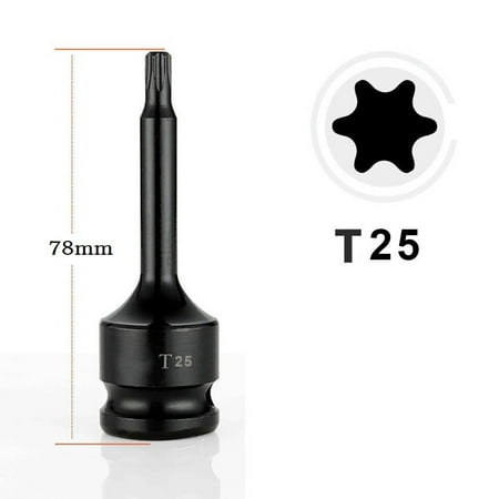

BAMILL 1PC 1/2inch Hex Torx Screwdriver Bit Impact Drive Socket Adapter Head T20-T100