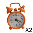 thumbnail image 1 of Mini reloj despertador Soledad Análogo Encantador para La Decoración Anaranjada Del Dormitorio Del Niño 2 piezas, 1 of 7