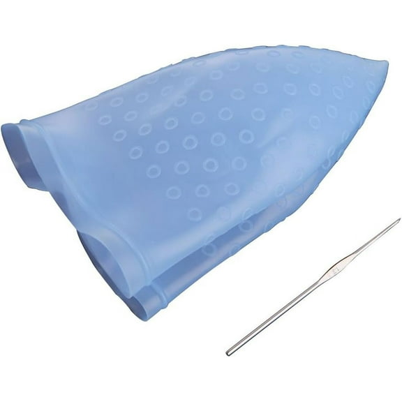 Reusable Highlighting Hair Coloring Frosting Cap with Metal Blue