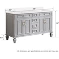 thumbnail image 5 of ANGELES HOME 60" Bathroom Vanity with 24" Wall-Mounted Mirror Cabinets, Wooden Bathroom Vanity with 2 Sinks Set, Bathroom Furniture for Home Decor and Storage Organization, Titanium Grey, 5 of 7