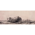 thumbnail image 2 of Rembrandt van Rijn 18x10 Gold Ornate Wood Frame and Double Matted Museum Art Print Titled - Landscape with a Cottage and Haybarn (1641), 2 of 4