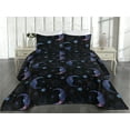 thumbnail image 2 of Ambesonne Moon Quilted Bedspread Set 3 Pcs, Galaxy Sun and Crescent Motif, Twin, Quartz Charcoal Grey and Pink, 2 of 4