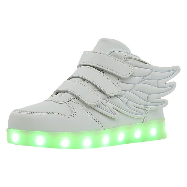 Zapatillas deportivas con luces LED REDARER para niño: zapatillas altas luminosas recargables por USB de 7 colores, para tallas de 2,5 a 3 años