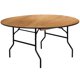 thumbnail image 1 of Mesa redonda plegable de madera de 152 cm con parte superior de acabado transparente, 1 of 7