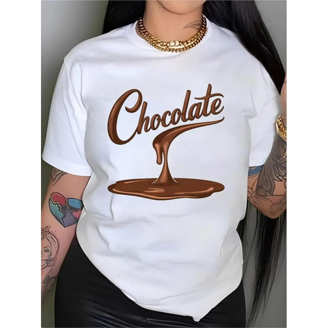 T-Shirt Décontracté pour Femmes avec Imprimé Lettre Douce - Manches Courtes, Col Rond pour Printemps & Été Tee pour Adulte, Hommes, Femmes, Adolescent, Adolescent, Tee-Shirt de Sport Décontracté pour Jeunes