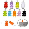 thumbnail image 3 of 54 Uds. Colgantes coloridos de oso de resina gomosa, llaveros de oso de resina para suministros de collar de joyería DIY Sincero  Hogar, 3 of 5