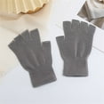 thumbnail image 3 of Ljudmp Half Finger Knit Gloves for Men Women Winter Warm Stretchy Touchscreen Fingerless Gloves For Cold Weather Working Writing Driving Grey, 3 of 3