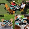 thumbnail image 4 of Teal Blue Black Geometric Round Tablecloth for 36-44 Inch Tables,Fitted Table Cover with Elastic Edge,Modern Abstract Art Block Waterproof Outdoor Table Cloth Protector for Patio Garden Dinner Picnic, 4 of 9