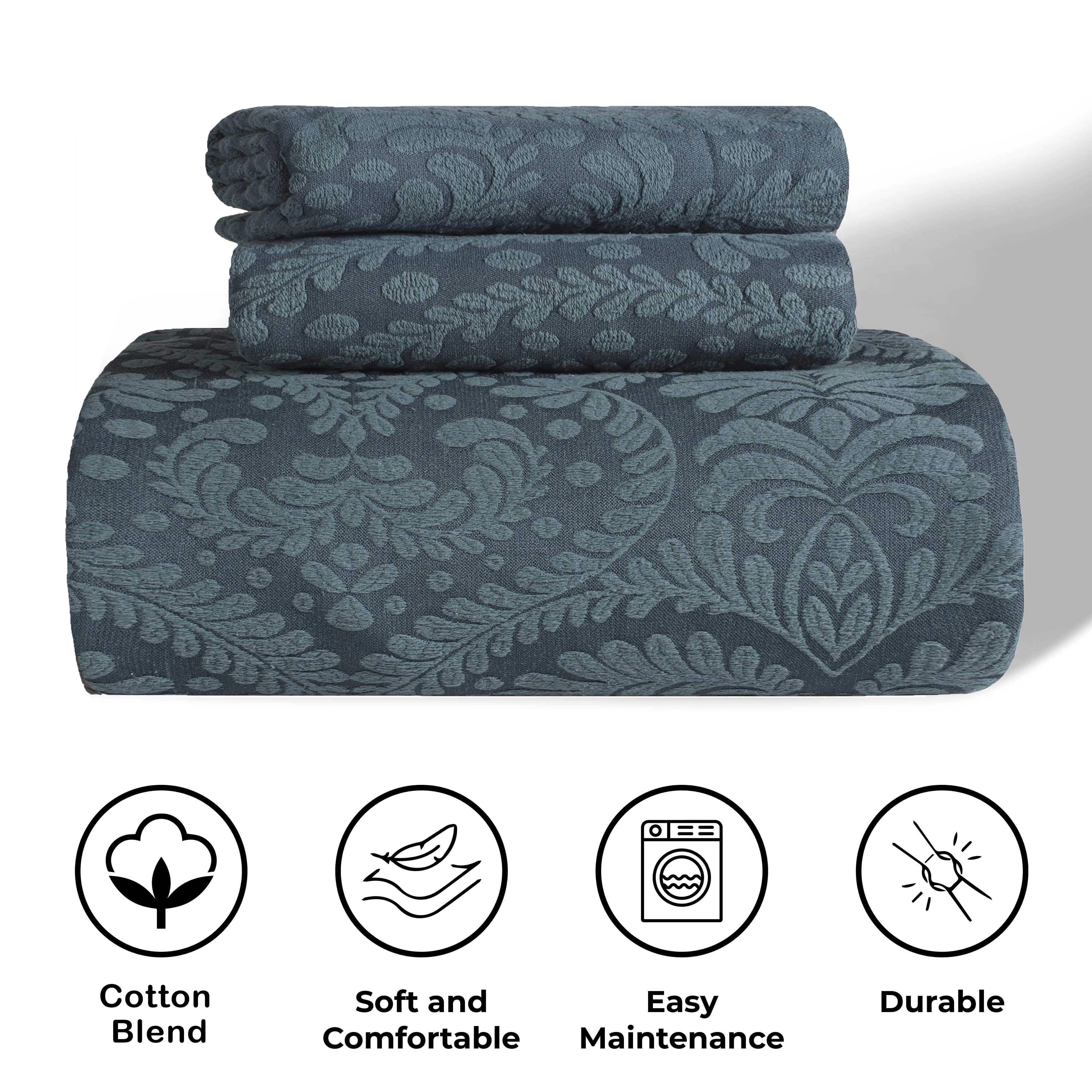 Superior 2 Piece Aspen Cotton Blend Deep Sea Bedspread Set, Twin