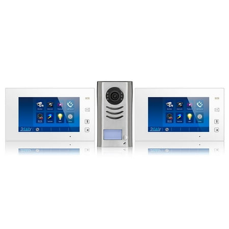 Intercom System Kit - Video Intercom Entry System DK4721 1 Apartment Audio/Video Kit with 2 Touch Screen Monitors