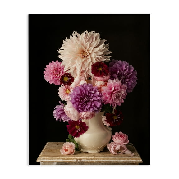 Stupell Industries Full Dahlias Bouquet Plants & Flowers Photography Wrapped Canvas Art Print Wall Art, 16 x 20