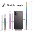 thumbnail image 5 of Reusable Straws, Metal Straw Collapsible Stainless Steel Portable Drinking Straw with Cleaning Brush & Case Purple - Rainbow (Straw), 5 of 6