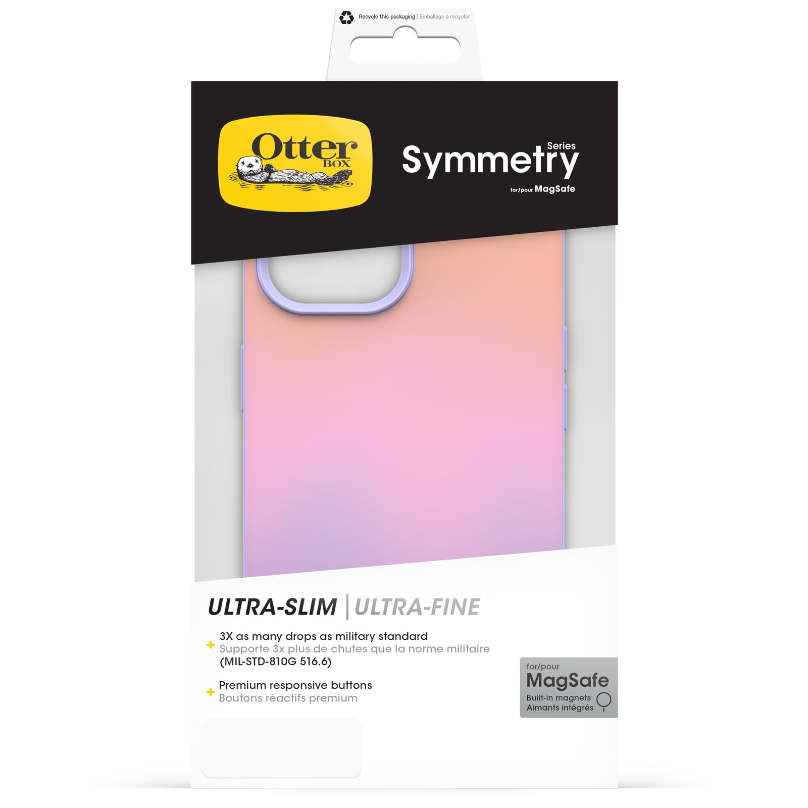 OtterBox Symmetry Series for MagSafe Case for Apple iPhone 16e, iPhone 15 iPhone 14 and iPhone 13, Soft Sunset