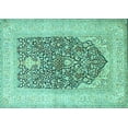 thumbnail image 1 of Ahgly Company Indoor Rectangle Persian Turquoise Blue Traditional Area Rugs, 6' x 9', 1 of 4