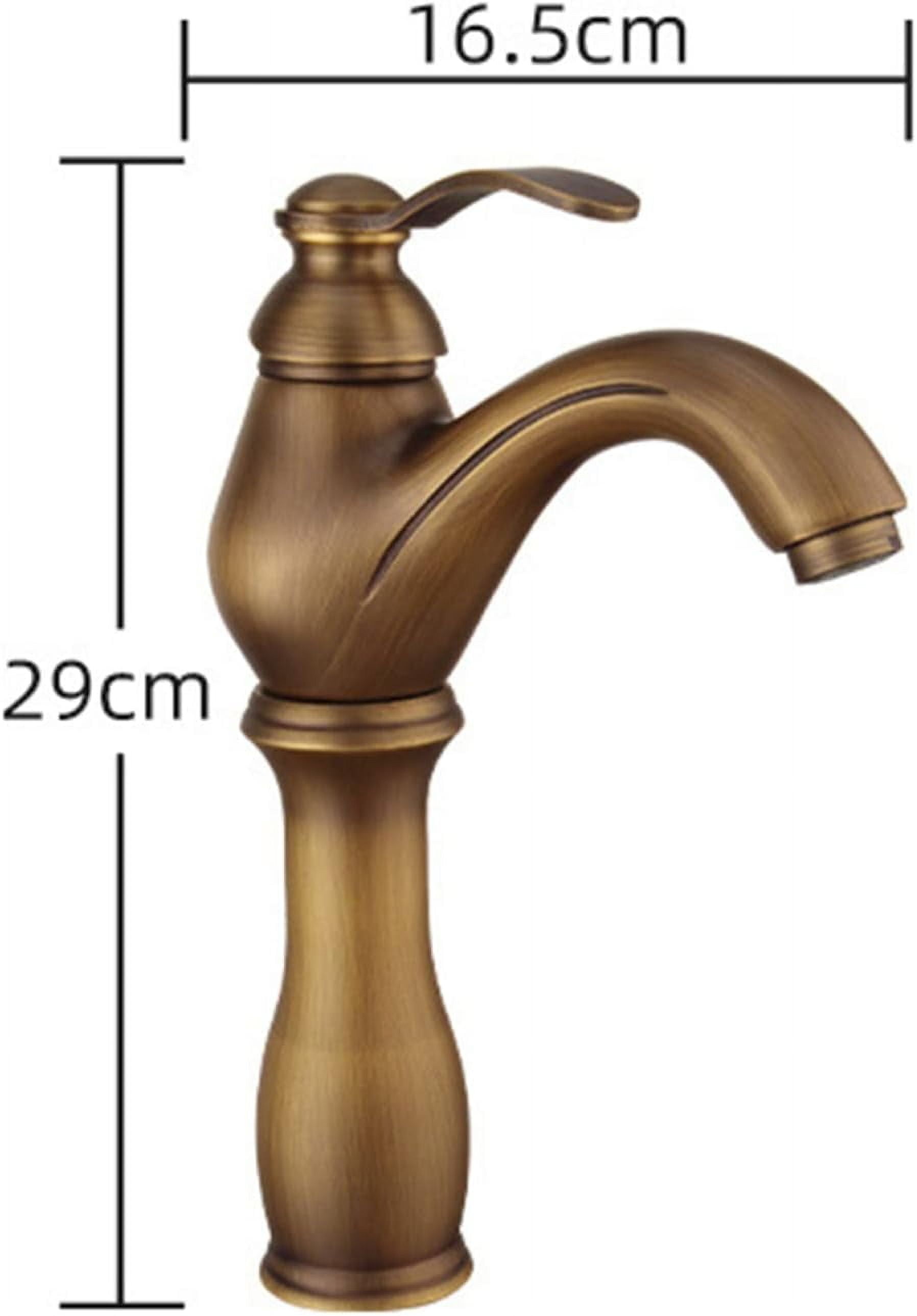 Bathroom Faucet Antique Brass, Hot and Cold Sink Mixer Tap Faucet, Vintage Bathroom Faucet, Single Handle Single Hole Bathroom Sink Faucet, High
