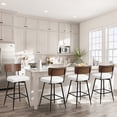 thumbnail image 2 of ANMINY Swivel Bar Stools Set of 4, 29" Seat Height, Upholstered Faux Leather Counter Barstools with Wood Backs and Metal Legs, Counter Height Bar Stool for Kitchen Island, 2 of 9