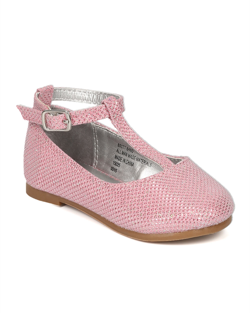 Little Angel CE77 Glitter Round Toe Mary Jane T-Strap Ballerina Flat (Toddler/ Little Girl/ Big Girl) - image 1 of 5