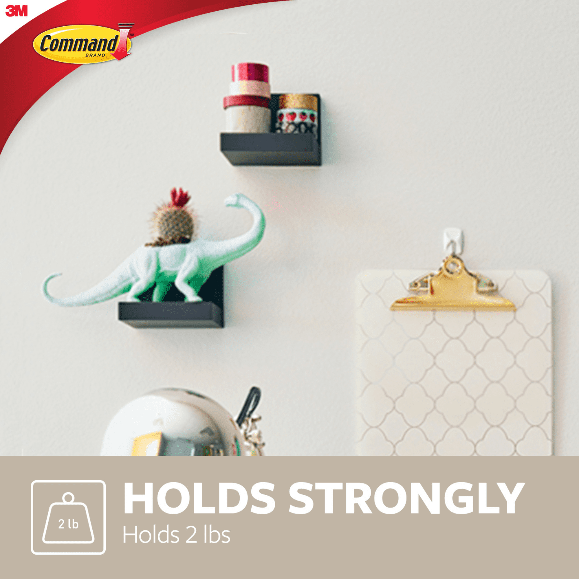 Command MMMHOM23S2ES Shelf Display Ledges, Slate - Pack of 2