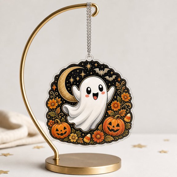 Ornament Cute Ghost Pumpkin Acrylic Home Decor Halloween Keepsake