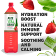 thumbnail image 2 of Nature's Goodness Aloe Vera Drink with Pulp Strawberry Flavor -12 Pack case - 50.7 Fl Oz (1.5 L) each - total 18 Liters, 2 of 7