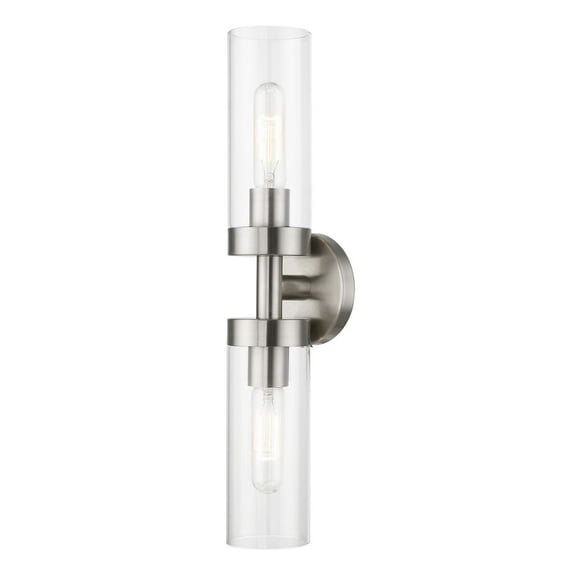 16172-91 Livex Lighting Ludlow - 2 Light ADA Bath Vanity In Nautical Style-19.25 Inches Tall and 4.25 Inches Wide-Brushed Nickel Finish