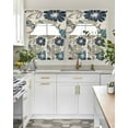 thumbnail image 5 of Sage Green Blue Floral Kitchen Curtains Sets 24 Inch Length with Valance, Vintage Beige Botanical Swag Valances and Tiers Curtain Set Drapes Swag Curtains for Living Room, Bathroom, Bedroom, Cafe, 5 of 6