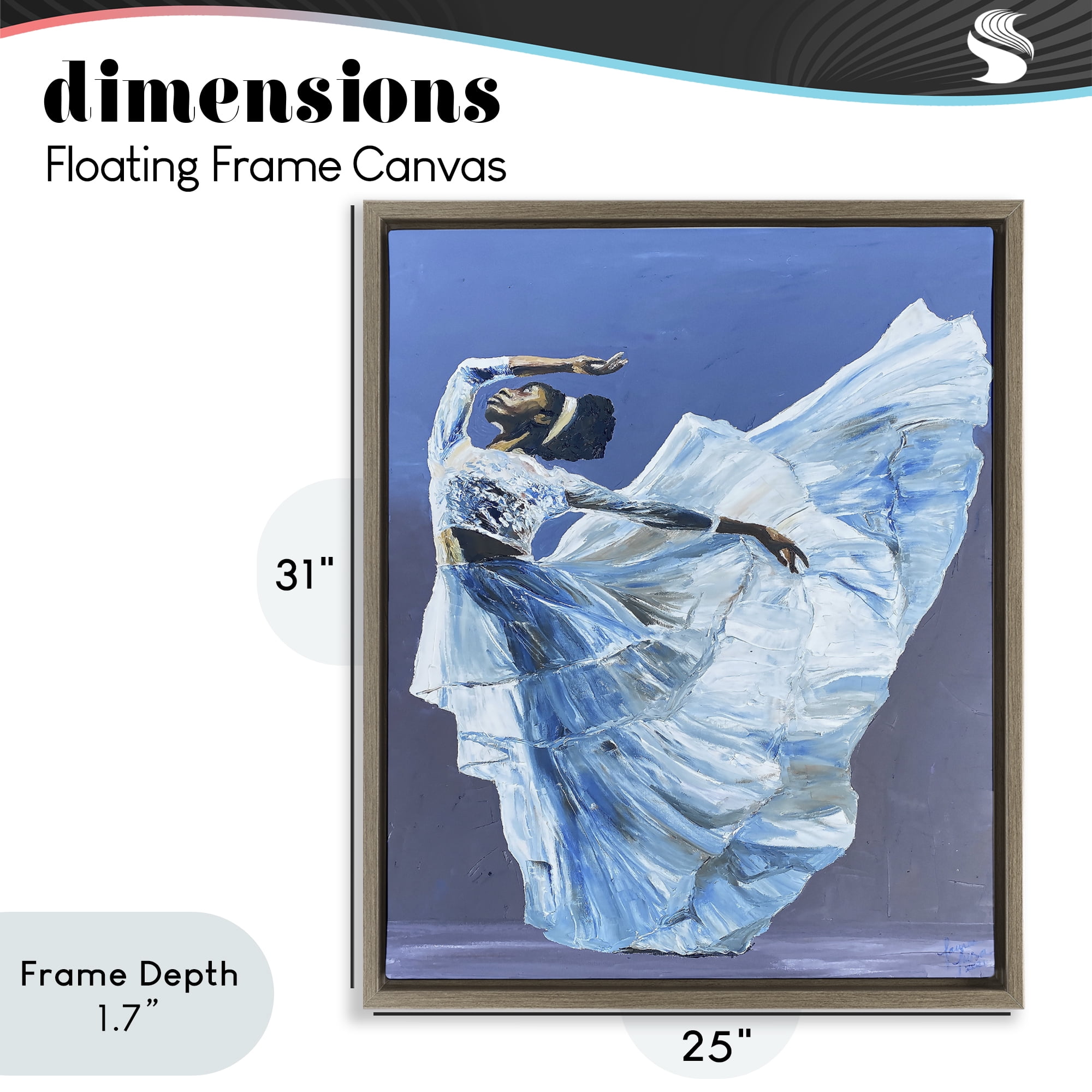 Stupell Industries Young Queen Dancer Brown Framed Floater Canvas Wall Art, design by Lauren Luna