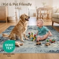 thumbnail image 4 of ODIKA 6'x9' Ultra-Soft Area Rug, Livingroom Abstract Motif Symmetrical Interlocking Border Neutral None Washable, Bare feet friendly, Silk-Touch for Guest Room, Bedroom, 4 of 7