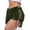 Army Green, variant on Women's Side-Tie Denim Shorts with High Slit Design, Adjustable Lace-Up Details for Sexy Summer Style,Army Green L