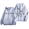 thumbnail image 2 of DHFJKG Zip Up Hoodie Women Jesus Letter Printed Long Sleeve Pocket Drawstring Sweatshirts Casual Sports Track Jackets, 2 of 7