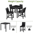 thumbnail image 6 of Sesslife 5 Piece Modern Dining Set for Home, Kitchen, Wooden Dining Square Table Set, Counter Height Table Set with 4 Upholstered Chairs, Black, 6 of 11